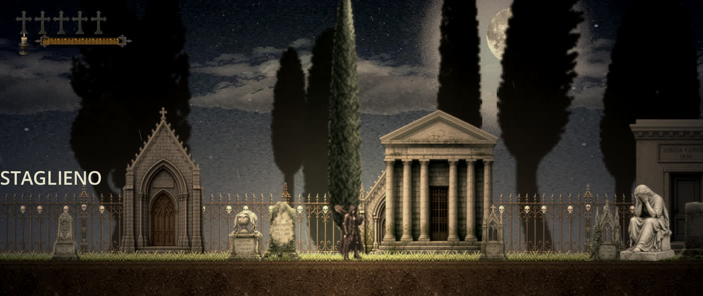 Mausoleum avenue at night